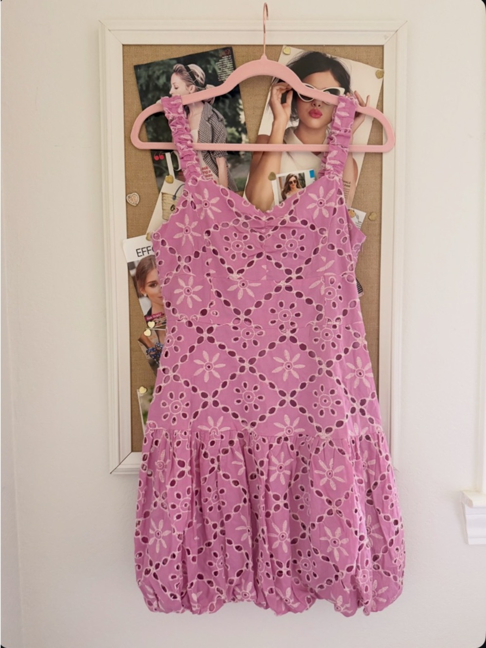Pink Eyelet Bubble Hem Dress